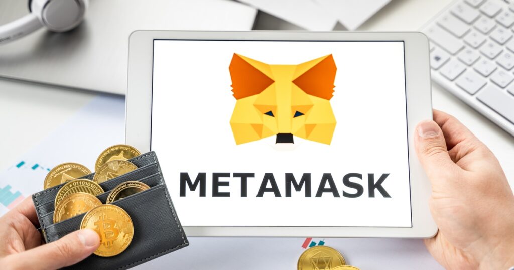 財布とMetaMask（メタマスク）画面